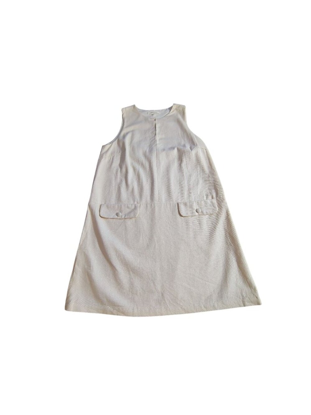 Emerson Fry  Womens Off-White Sleeveless Shift Dress With Front Pockets - Size M